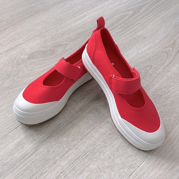 Keds Shoes - Keds Platform Mary Jane Red Canvas Sneakers size 8